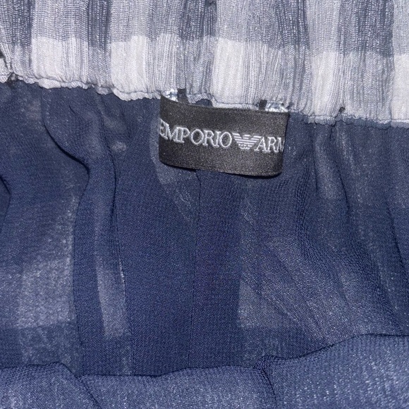 Emporio Armani Strapless Gingham Maxi Dress NWOT EU 44 US 10-12 Navy Blue/White - Picture 6 of 11